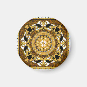 Animal Print Golden Scrolls Silk Magnet