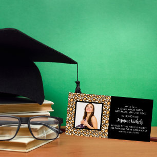 Animal Print Graduation Photo Cards