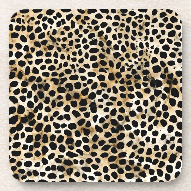 Animal Print - Hard Plastic Coaster (Front)