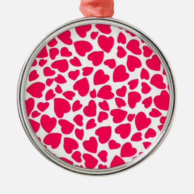 Animal Print Heart 2014 Metal Tree Decoration (Front)