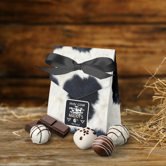 Animal Print Holy Cow Birthday Favour Box (Creator Uploaded)