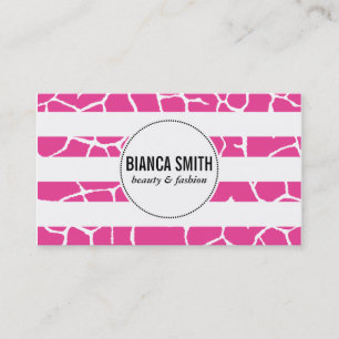Animal Print (hot pink) Stripes Business Card