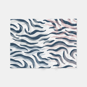 Animal print in navy and watercolor fleece blanket