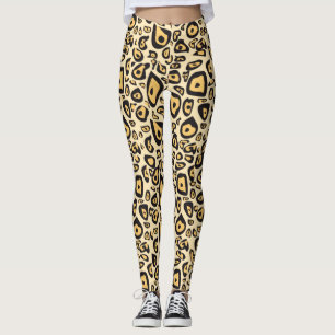 Animal Print Jaguar Light Yellow and Orange  Leggings