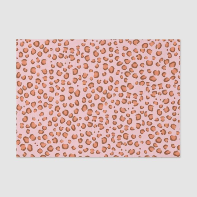 Animal Print Leopard Pattern Red Gift Tissue Paper (Front)