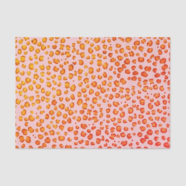Animal Print Leopard Pattern red Orange Gift Tissue Paper (Front)