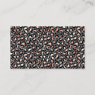 Animal Print Leopard Spots Black Pink Wild Animals Business Card