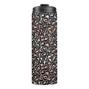 Animal Print Leopard Spots Black Pink Wild Animals Thermal Tumbler