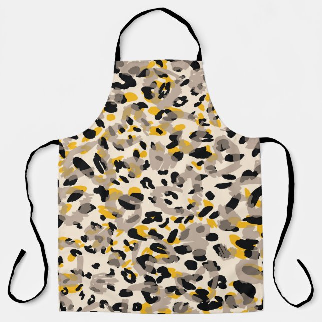 Animal print, leopard texture background apron (Front)