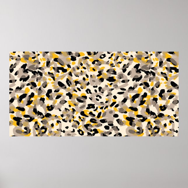 Animal print, leopard texture background poster (Front)