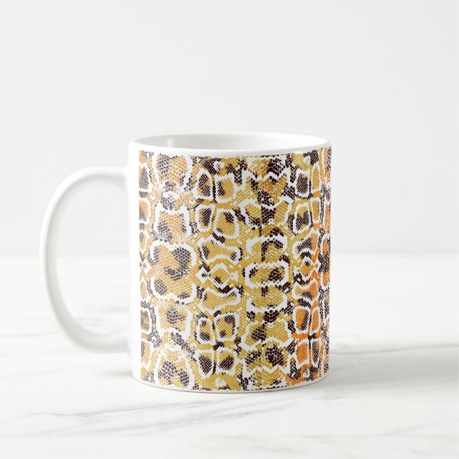 Animal print, leopard texture background, snake pa coffee mug (Left)