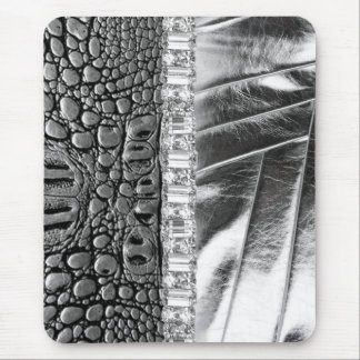 Animal Print Metallic Leather Rhinestone Mousepad