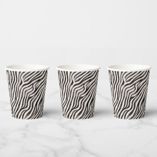 Animal Print Modern Blak & White Bridal Shower  Paper Cups