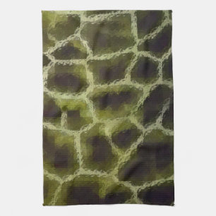 Animal Print Olive Green Tea Towel