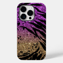 Animal Print on Purple & Gold Glitter