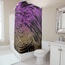 Animal Print on Purple & Gold Glitter