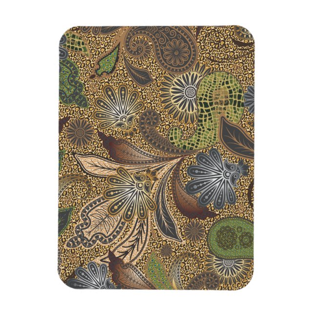 Animal Print Paisley Pattern Magnet (Vertical)