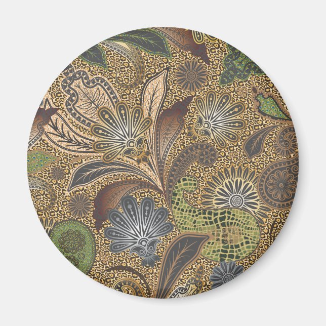 Animal Print Paisley Pattern Magnet (Front)