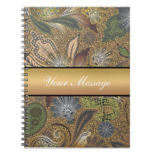 Animal Print Paisley Pattern Spiral Notebook