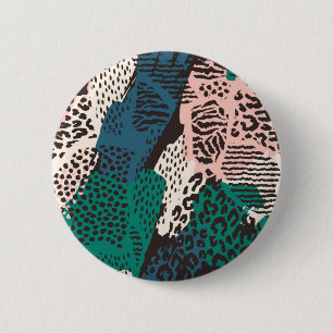 Animal print pattern 6 cm round badge