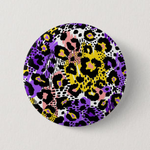 Animal print pattern 6 cm round badge