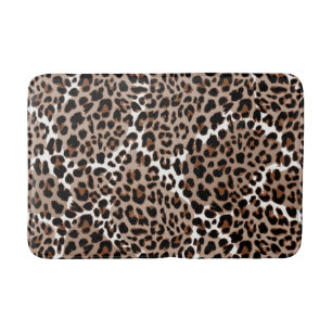 Animal print pattern bath mat