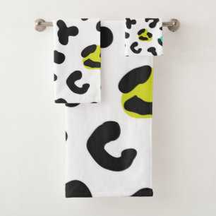 Animal print pattern bath towel set