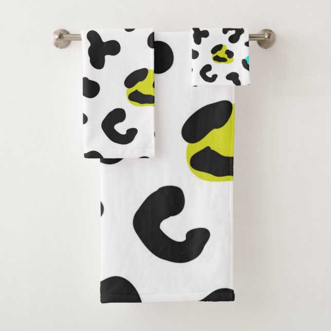 Animal print pattern bath towel set (Insitu)