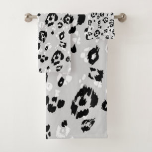 Animal print pattern bath towel set