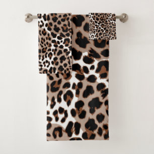 Animal print pattern bath towel set