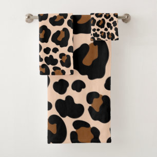 Animal print pattern bath towel set