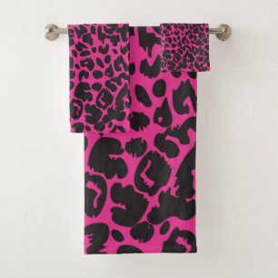 Animal print pattern bath towel set