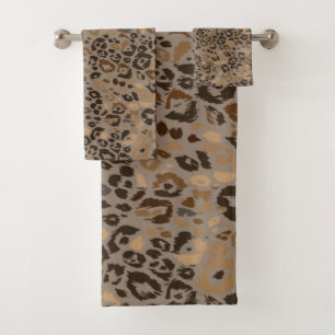 Animal print pattern bath towel set
