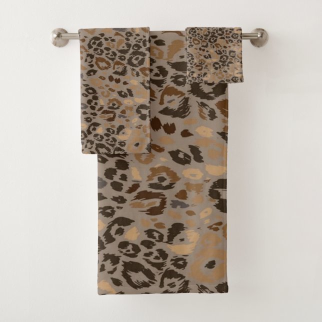 Animal print pattern bath towel set (Insitu)