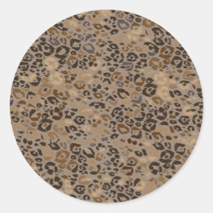 Animal print pattern classic round sticker