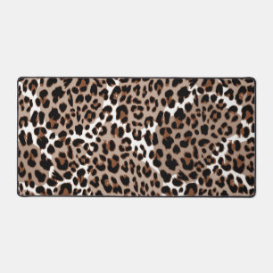 Animal print pattern desk mat