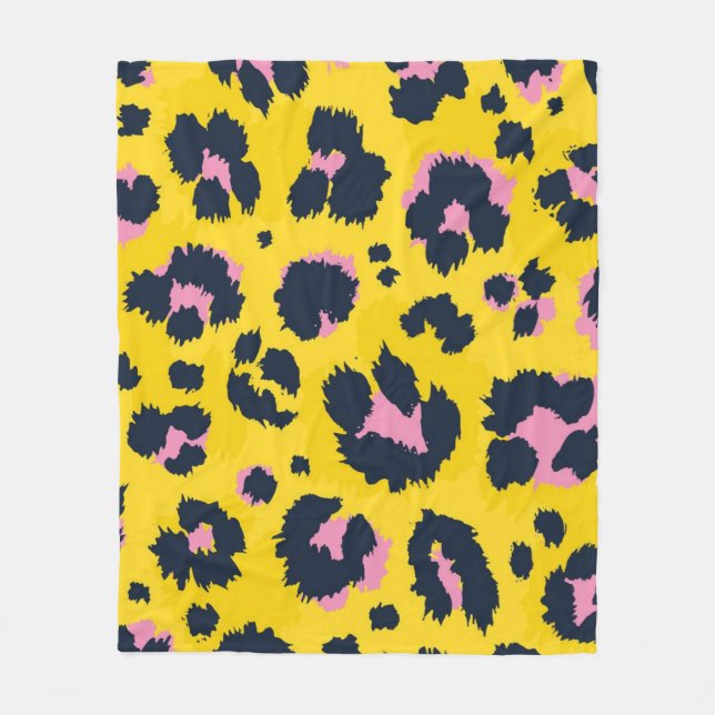 Animal print pattern fleece blanket (Front)