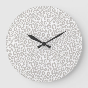 Animal print pattern large clock