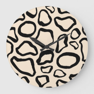Animal print pattern large clock