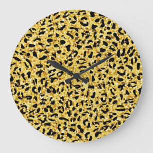 Animal print pattern large clock
