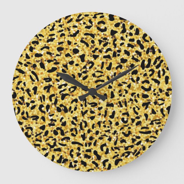 Animal print pattern large clock (Front)