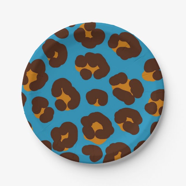 Animal print pattern paper plate (Front)
