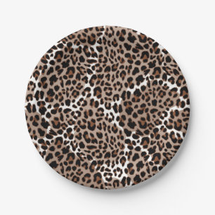 Animal print pattern paper plate