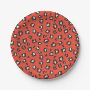 Animal print pattern paper plate