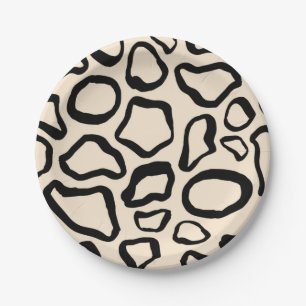 Animal print pattern paper plate