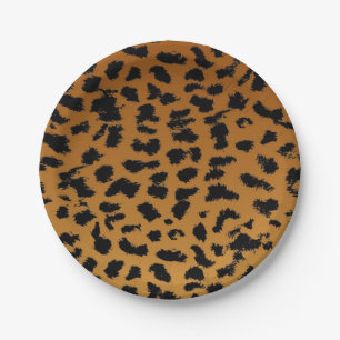 Animal print pattern paper plate