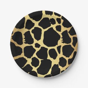 Animal print pattern paper plate
