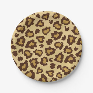 Animal print pattern paper plate