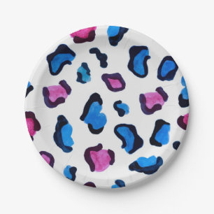 Animal print pattern paper plate