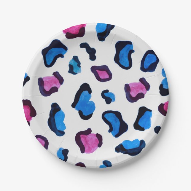 Animal print pattern paper plate (Front)